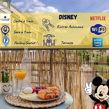 Le bleu, très bien situé 1mn centre commerciale, Disney PARKING GRATUIT Serris Esterno foto